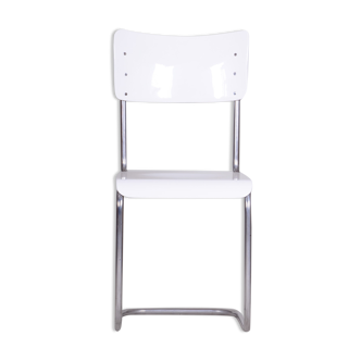 White Vichr a Spol Bauhaus chair made in 1930s Czechia