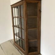 Antique wooden wall display cabinet