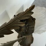 Art nouveau brass swan neck lamp