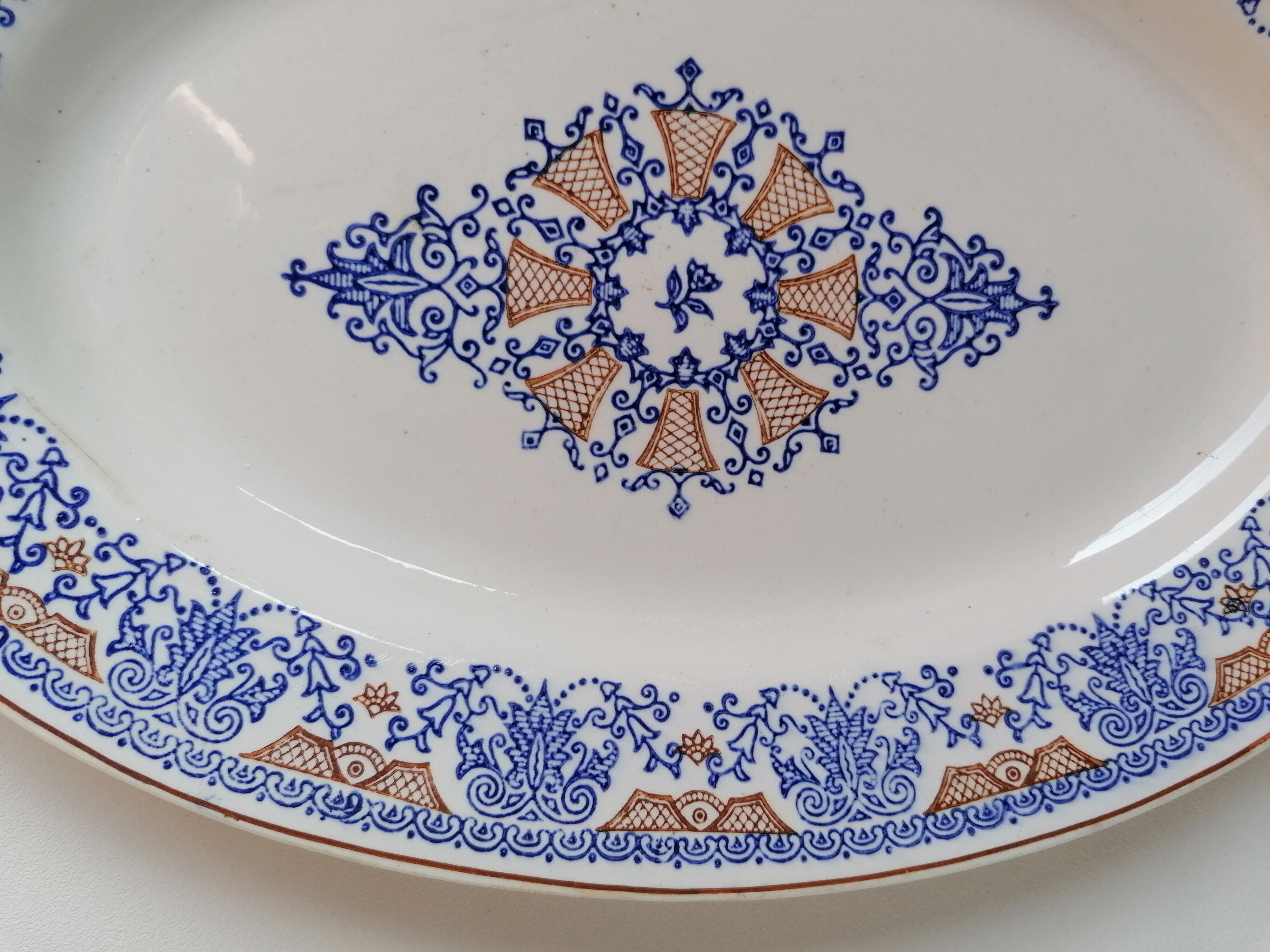 Longwy oval earthenware dish