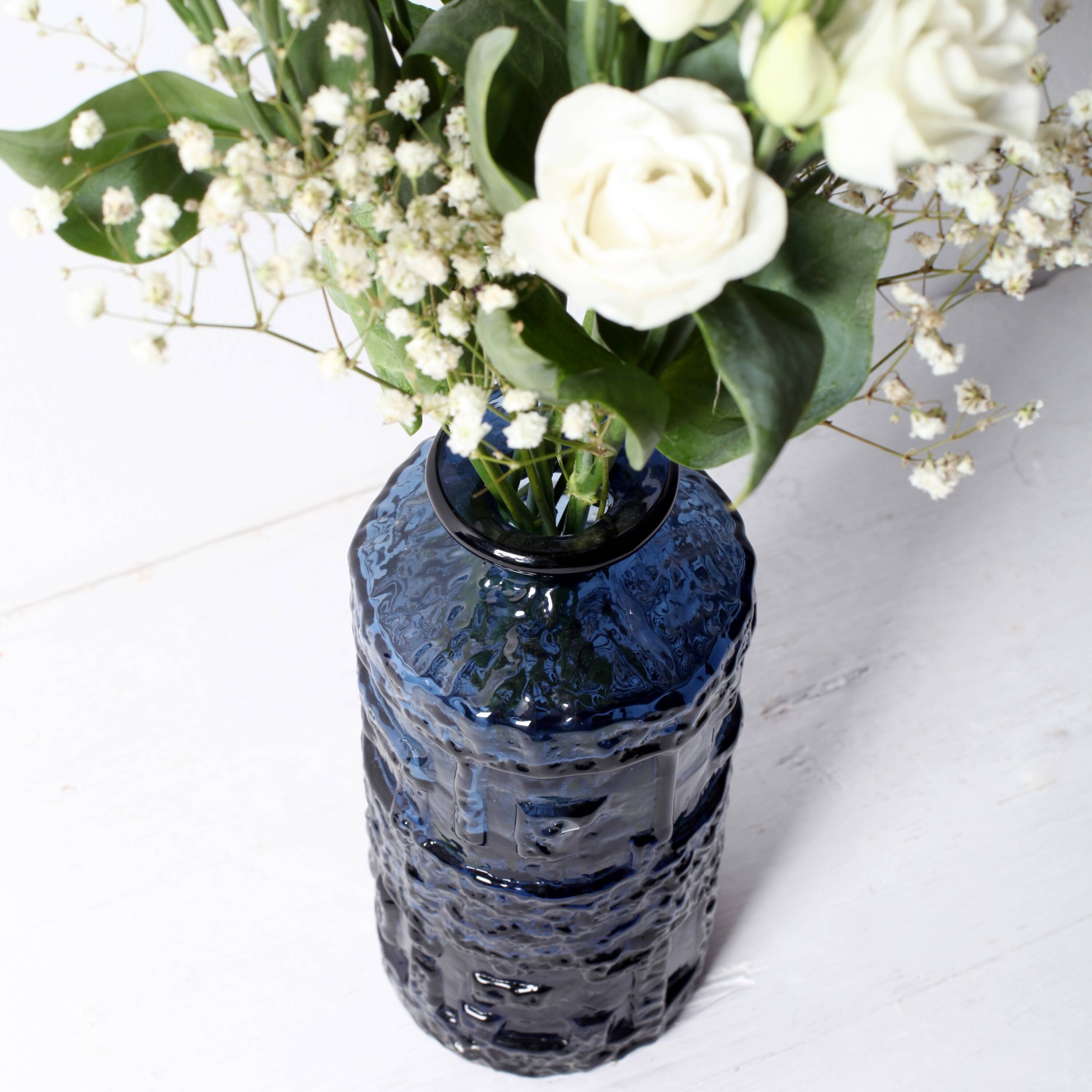 Cobalt Blue Glass Vase: Mid-Century Modern Swedish Design / 1970s