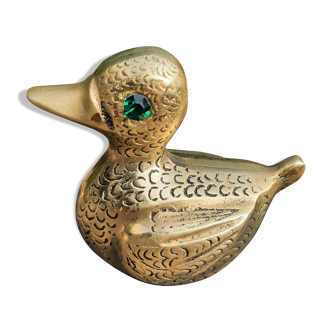 Canard laiton, yeux couleur emeraude