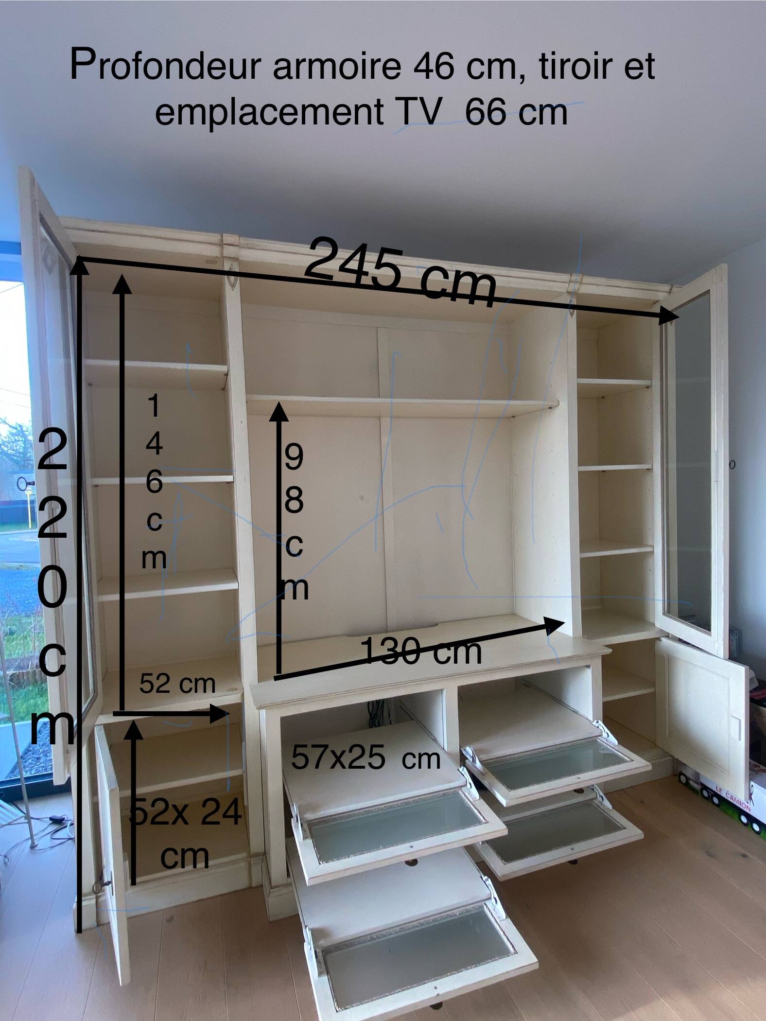 TV-library unit, signed Bernard Siguier, Belle-Hélène collection