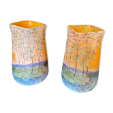 Pair of vases signed Legras