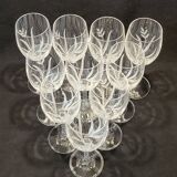 10 Arques Crystal Wine Glasses Fleury Cut Flamépis Model