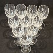 10 Verres A Vin Cristal D'Arques Modèle Fleury Taillé Flamépis