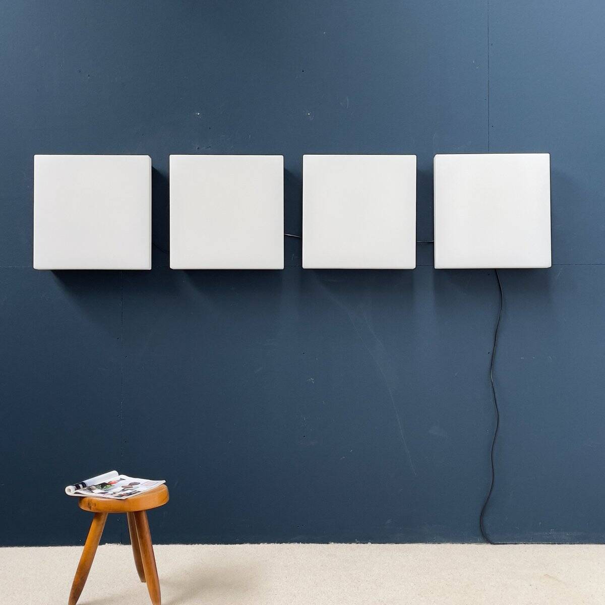 Square Wall Lamps from Trilux, 1950s, Set of 4