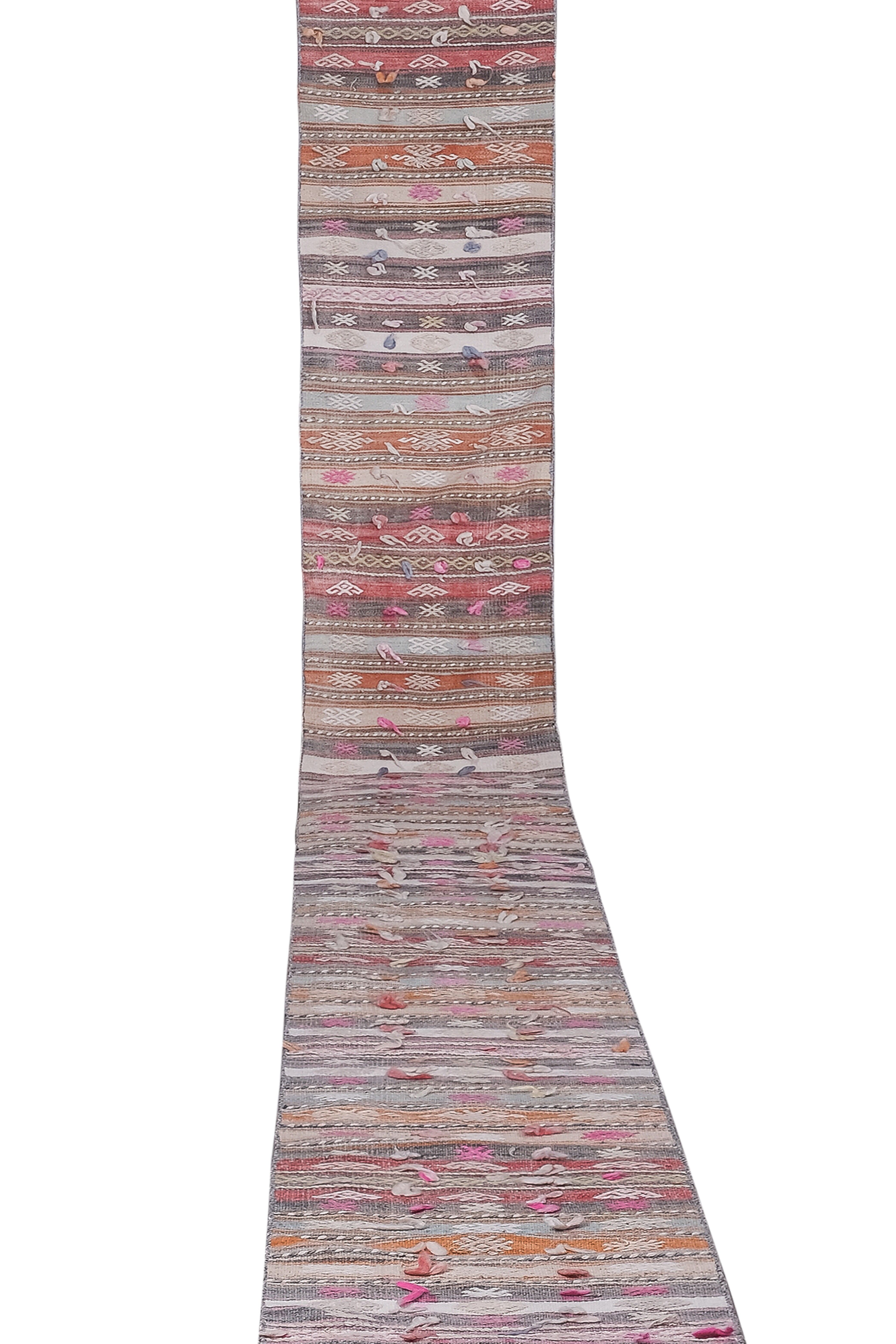 Vintage Turkish rug from Oushak, hand-woven 54x703 cm