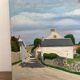 Landscape, arrival at the village, oil on canvas