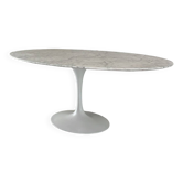 Originele Knoll Tulip ovale eettafel 198x121 Eero Saarinen Arabescato Mat