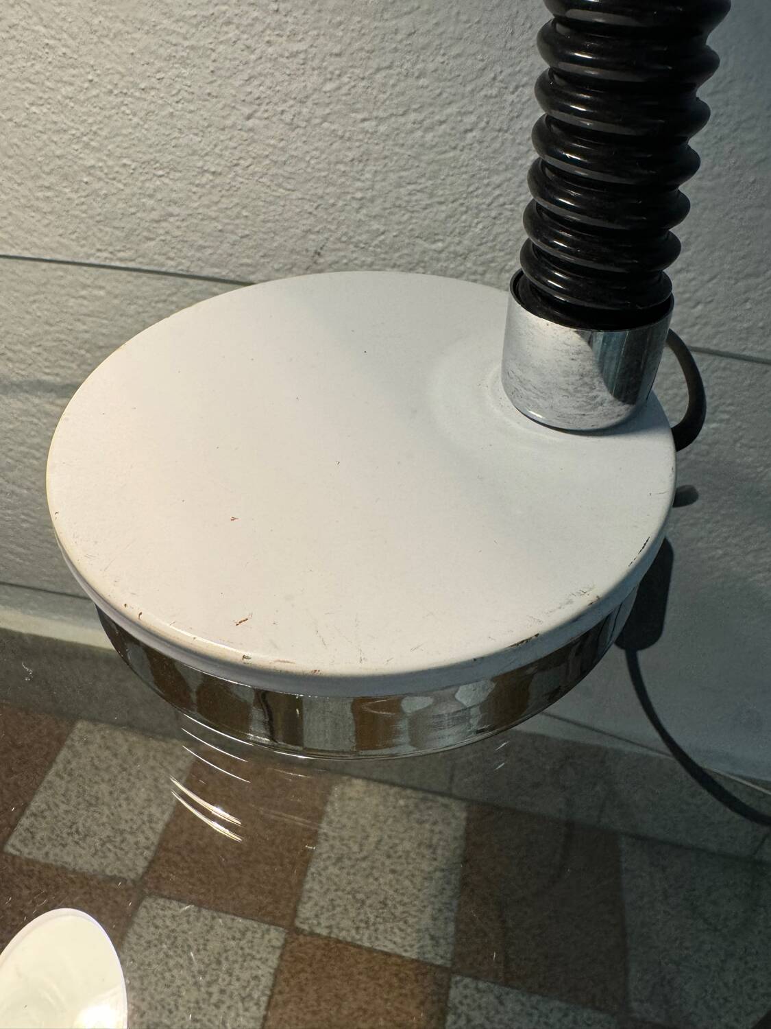 Lampe de bureau Eyeball blanche années 70