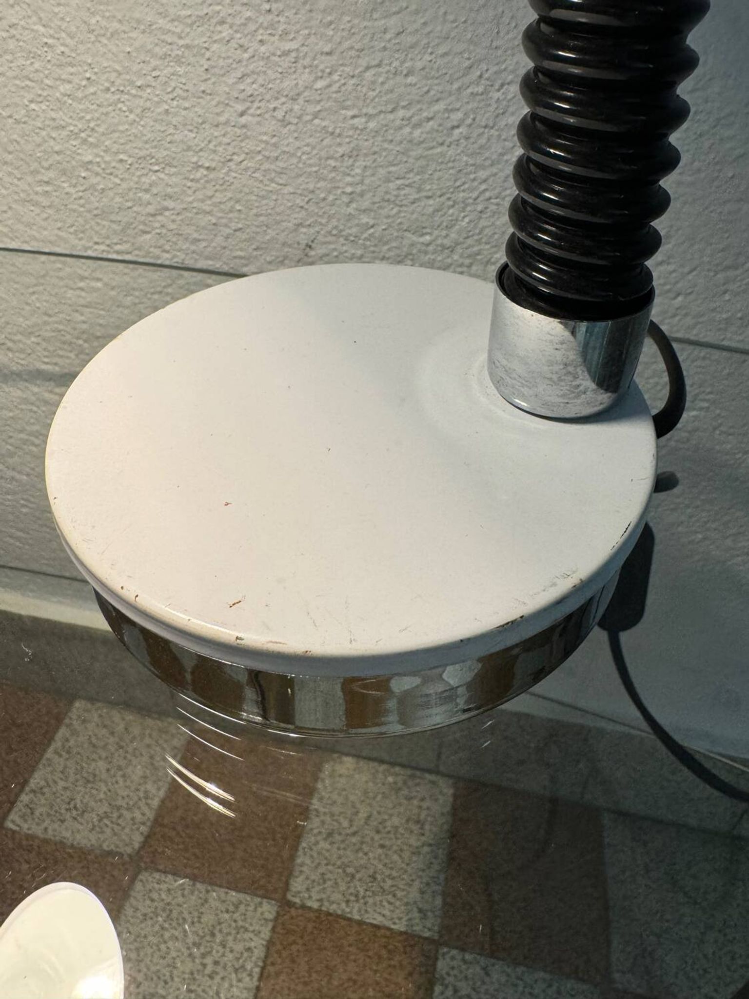 Lampe de bureau Eyeball blanche années 70