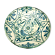 Large ceramic fruit cup with blue peacock