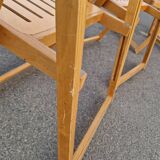Set of 4 Folding Chairs in Wood and Plywood