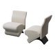 Pair of vintage fabric armchairs from the 1970s modernist period