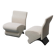 Pair of vintage fabric armchairs from the 1970s modernist period