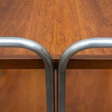 Wooden and chrome-plated metal bar cart, 1950s