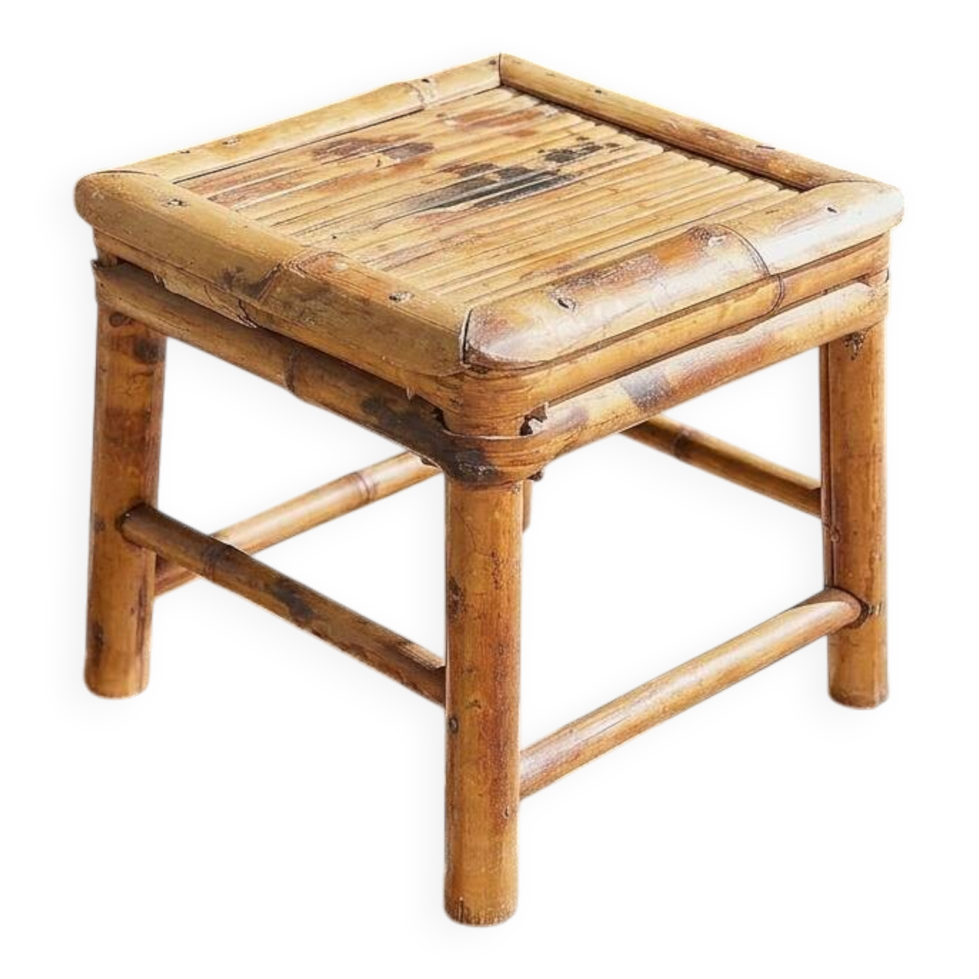 Tabouret bambou /osier vintage