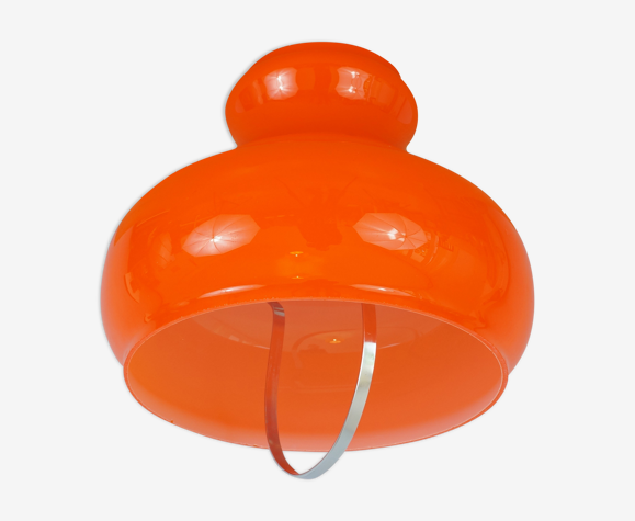 Plafonnier en opaline orange, vintage