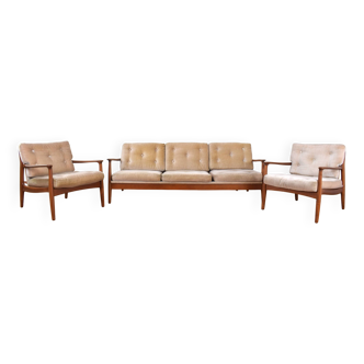 Mid-Century Living Room Set by Eugen Schmidt for Soloform, 1960s, Set of 3