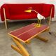 3-seater sofa Ligne Roset Ruché design Inga Sempé red alcantara