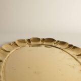 Hollywood Regency Large Oval Brass Tray by Firma Lars Holmström, Sweden 1940's