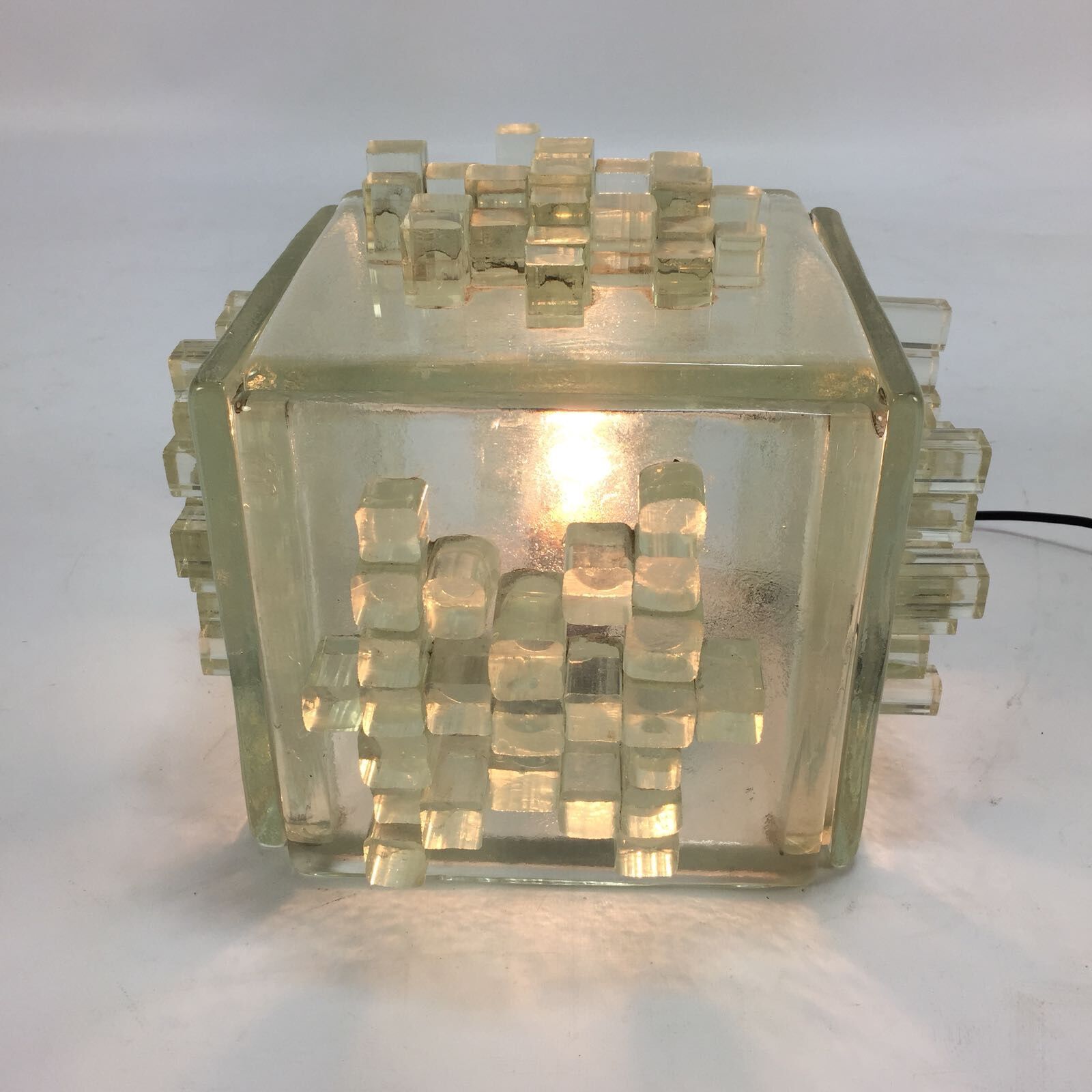 Italian Crystal "Apis" Table Lamp from Poliarte, 1960s
