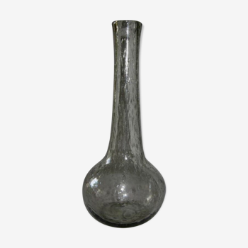 Vase soliflore en verre bullé signé Biot  1960- 1970