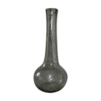 Vase soliflore en verre bullé signé Biot  1960- 1970