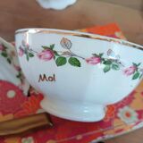set for breakfast in duo in Limoges porcelain