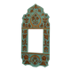 Vintage oriental wall mirror decor under glass