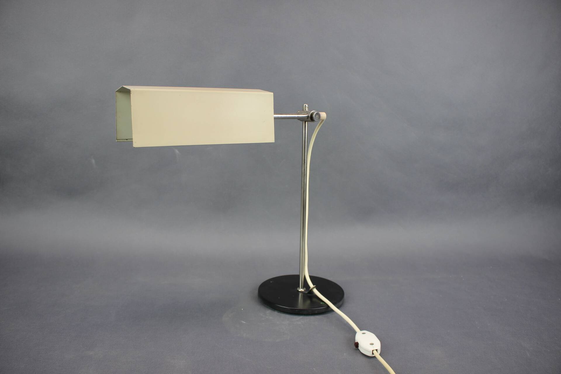 Minimalist chrome table lamp, German, Bauhaus style, 1970s.