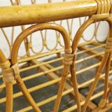 Baby cradle in vintage rattan