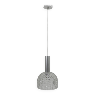 Vintage pendant lamp with glass shade with bubble pattern, 1960s
