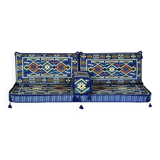 Oriental blue floor couch