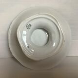 Ancien plat pied douche liseré argenté fleurs myosotis