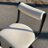 Pair of 1980s high chairs in leather and metal