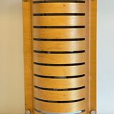 Vintage ikea bent wood and steel wall light