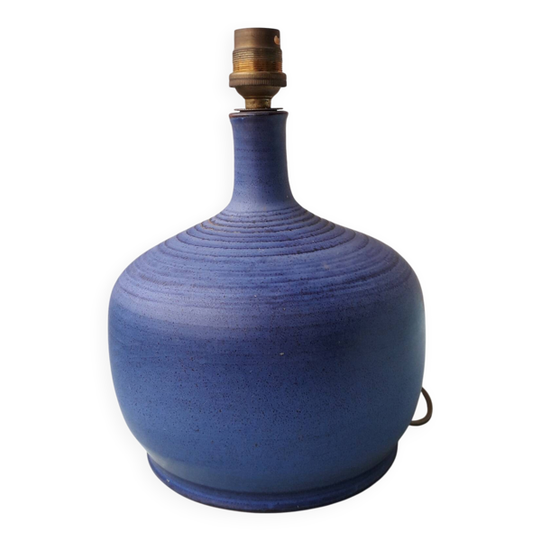 Pied de lampe bleu en céramique Ludovic