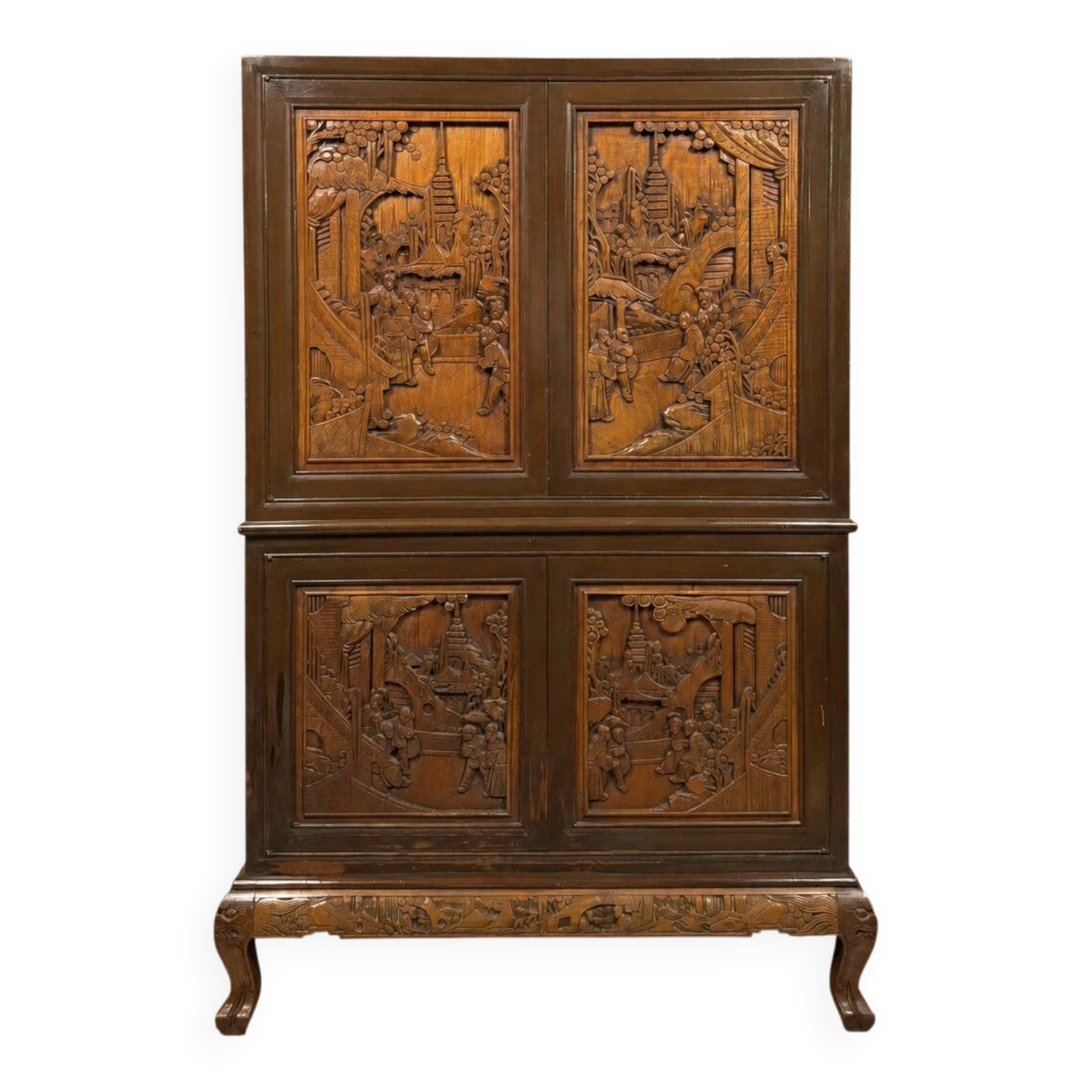 Cabinet pivotant en bois de camphre – vers 1950