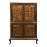 Cabinet pivotant en bois de camphre – vers 1950