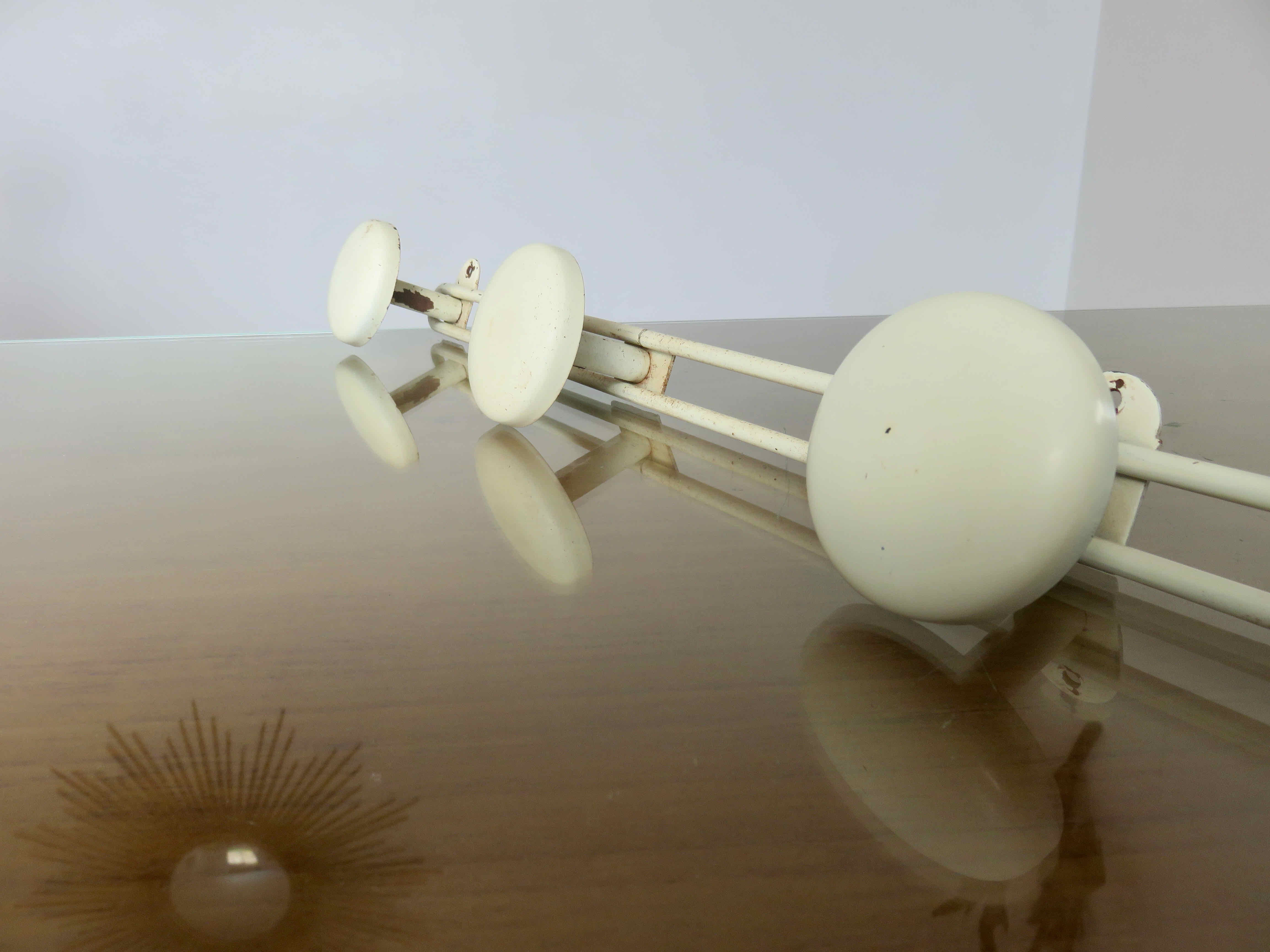 Wall-mounted coat rack in lacquered metal 40s 50s