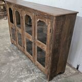 Ancien buffet vitré en teck birman