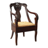 Restoration style walnut armchair from the 19th century
