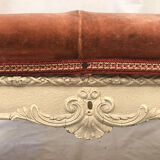 Bench in cream lacquered wood in rococo style, mid-twentieth century