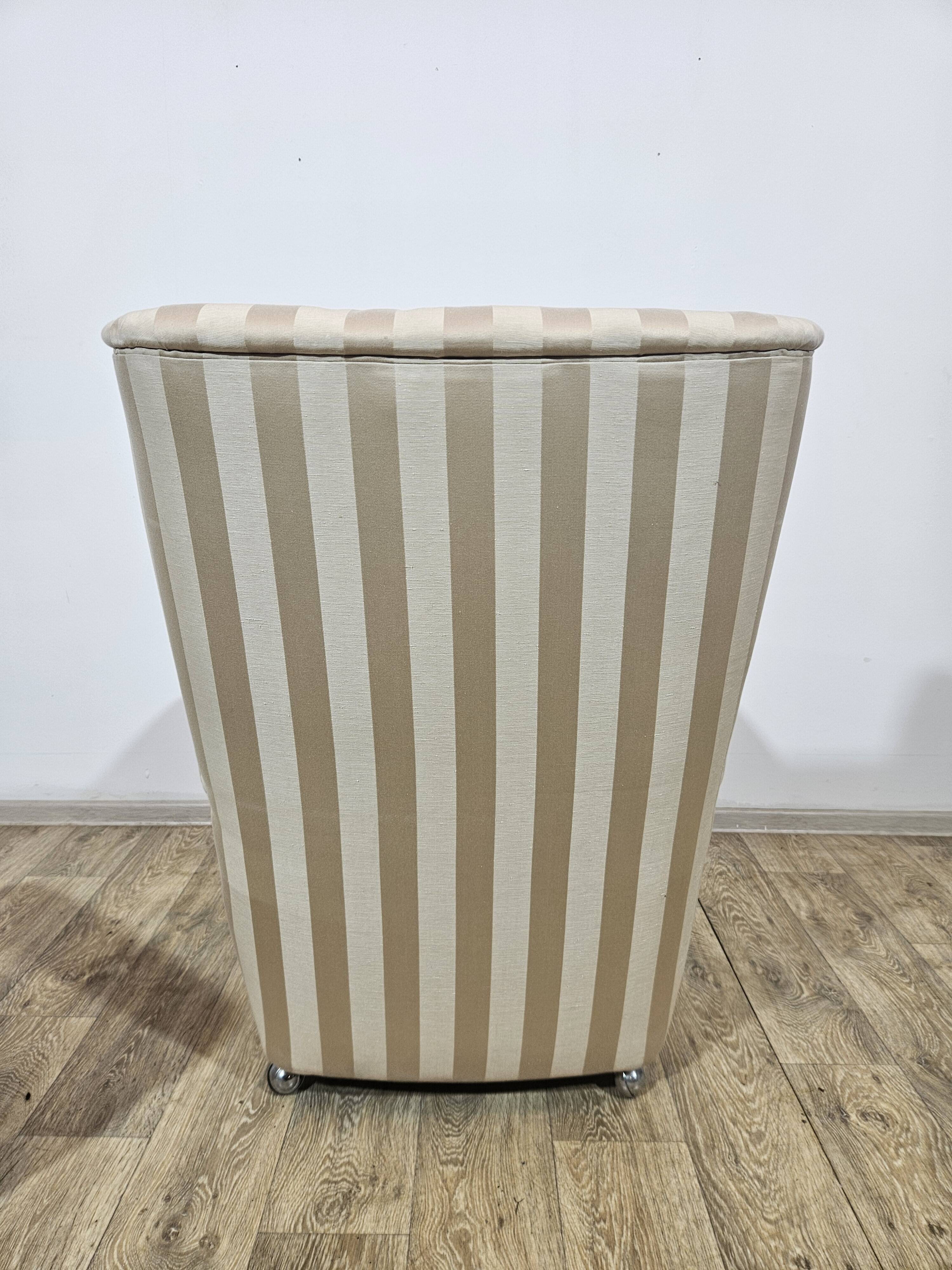 Winged armchair with footstool, 1960s.