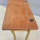 Console desk wood metal vintage curved metal base