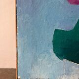 Portrait of a woman, modern abstract, oil on canvas signed 1992.