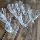 Set of 9 conical glasses on pedestal in antique chiseled glass crosses
