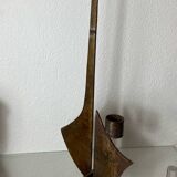 Large brutalist wrought iron chandelier, 1970s